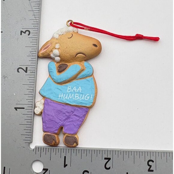 Hallmark Christmas Ornament Baa Humbug Sheep Cookie Style Tree Trimmer 1988 - Picture 3 of 6